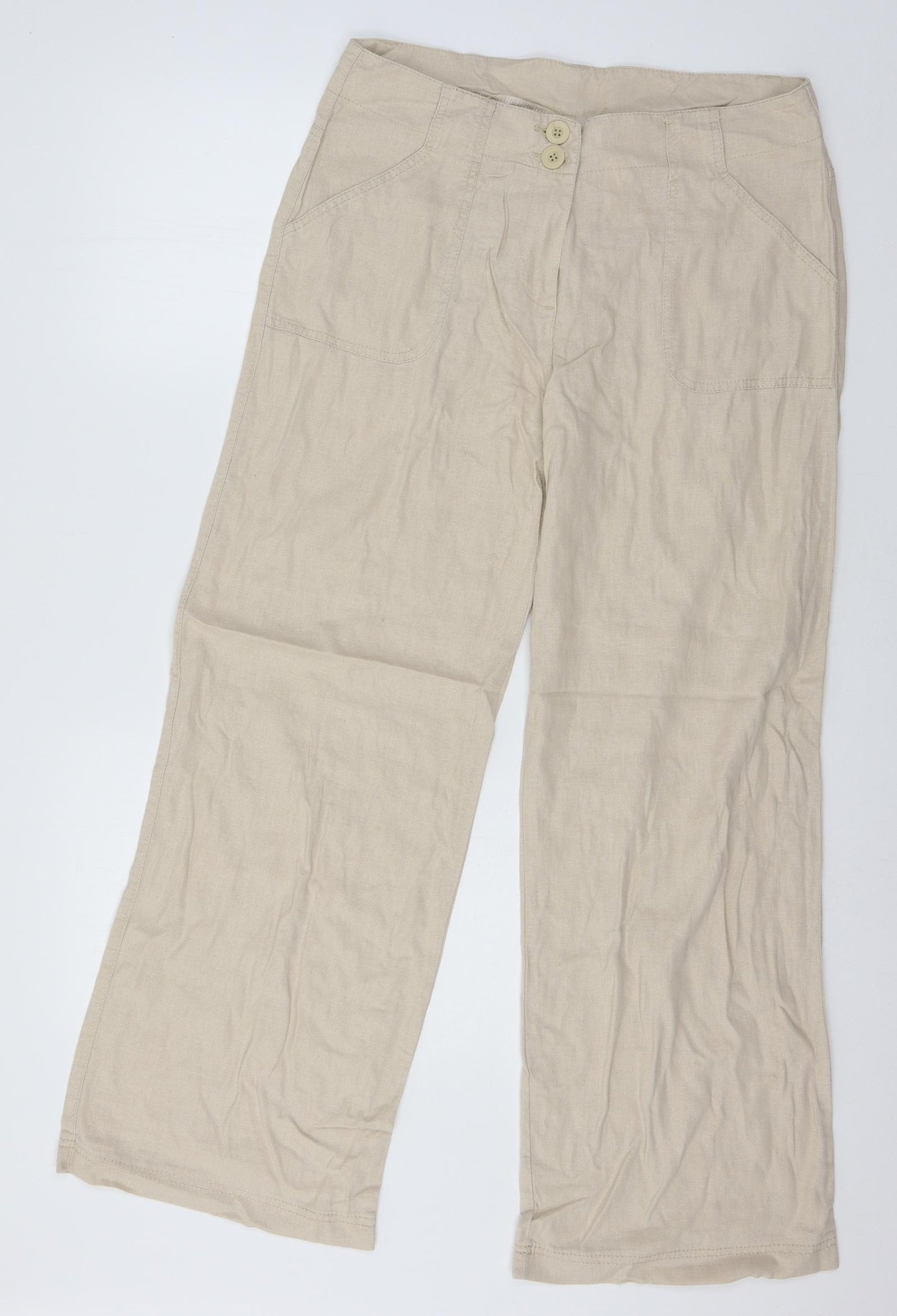 Marks and Spencer Womens Beige   Trousers  Size 14 L29 in