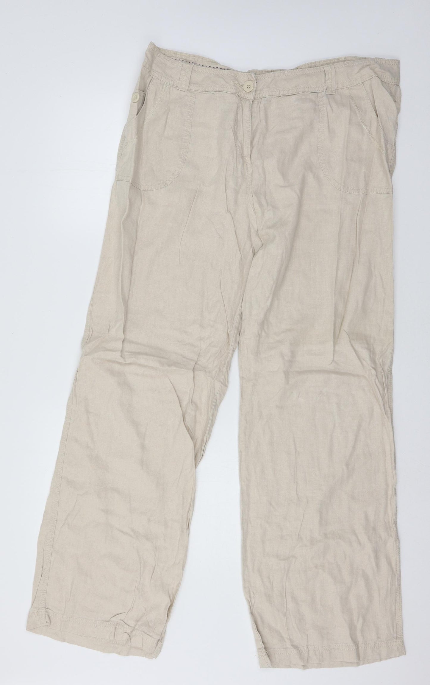 Marks and Spencer Womens Beige   Trousers  Size 18 L31 in