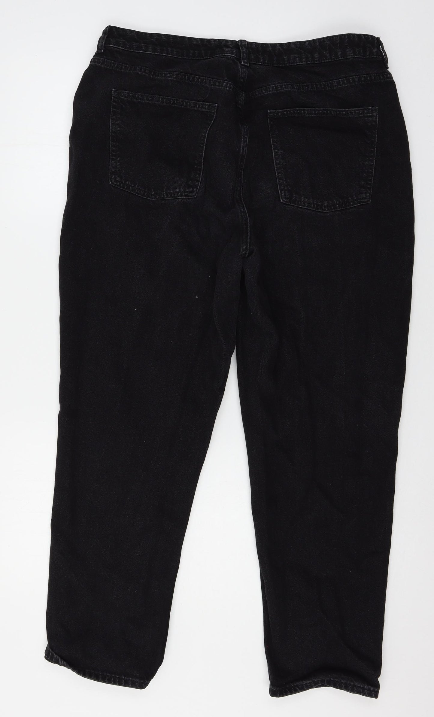 Denim & Co. Womens Black  Denim Mom Jeans Size 18 L27 in