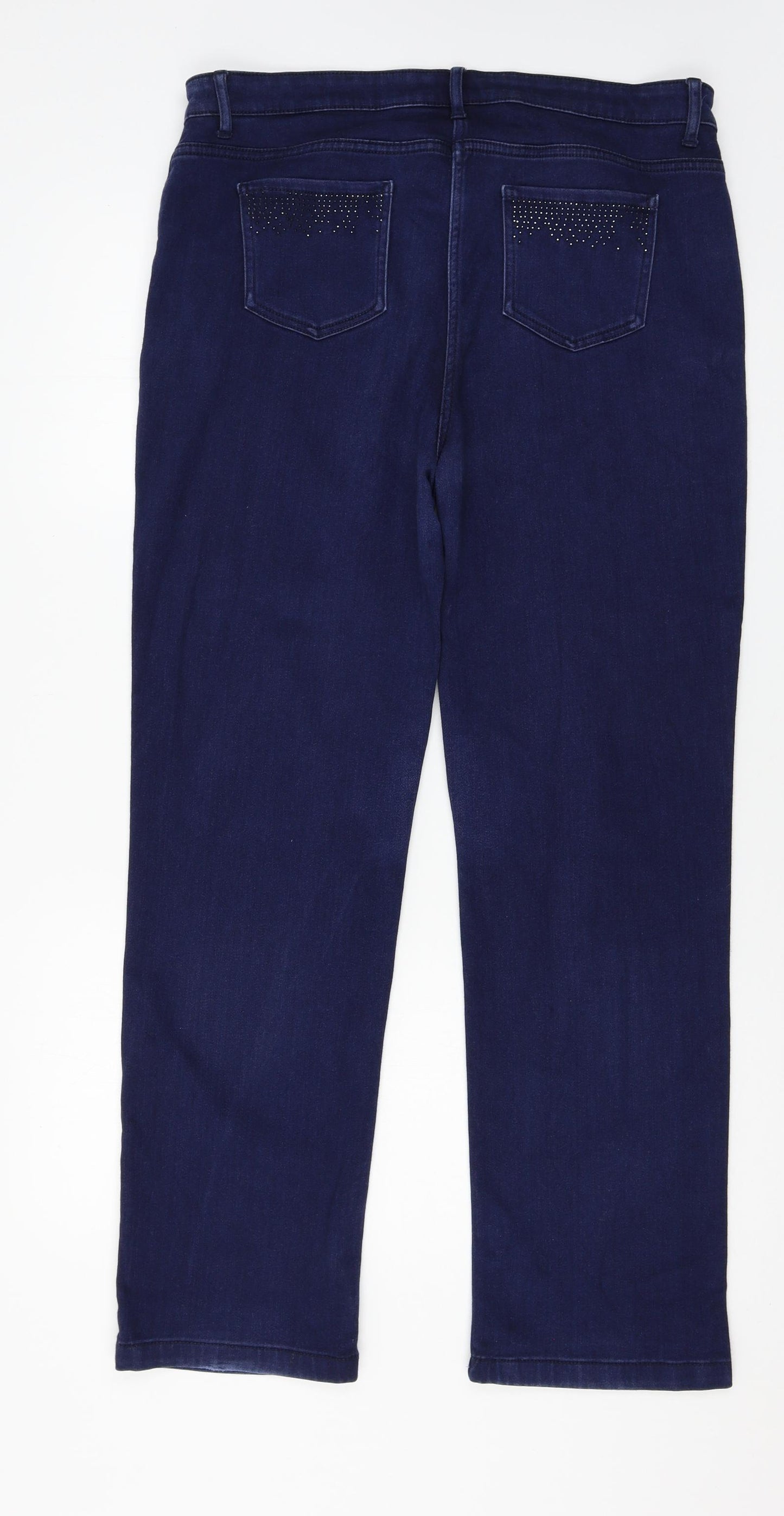 Per Una Womens Blue  Denim Straight Jeans Size 16 L29 in