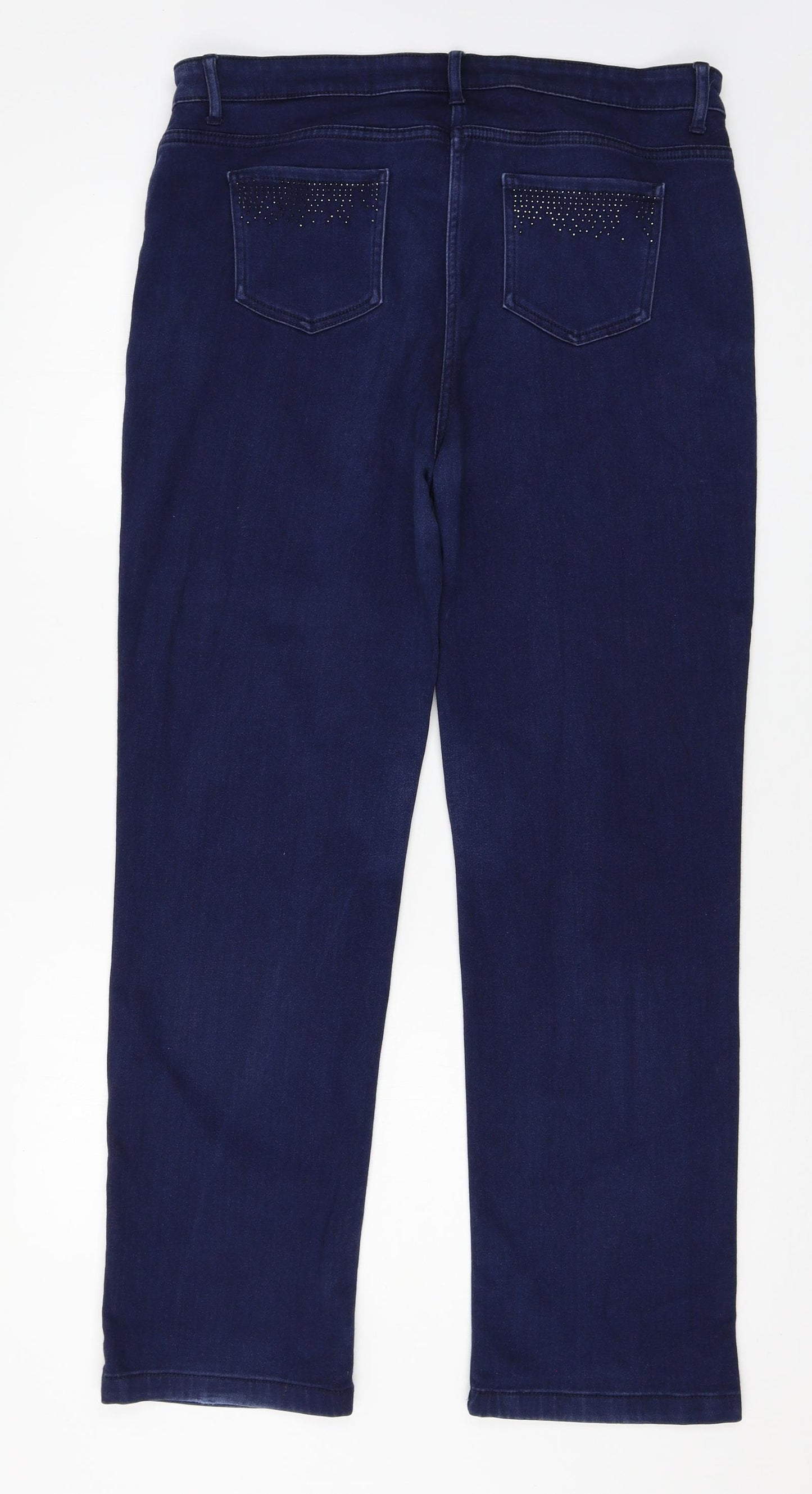 Per Una Womens Blue  Denim Straight Jeans Size 16 L29 in