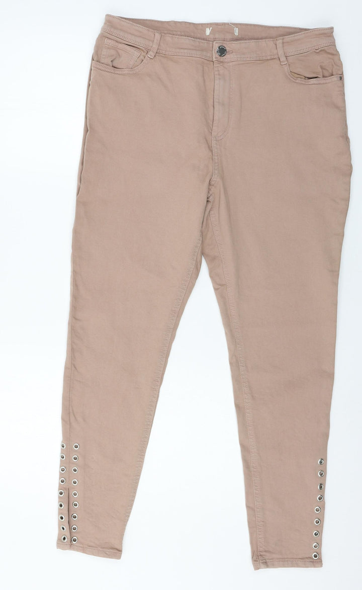 Per Una Womens Pink Denim Skinny Jeans Size 36 in L27 in