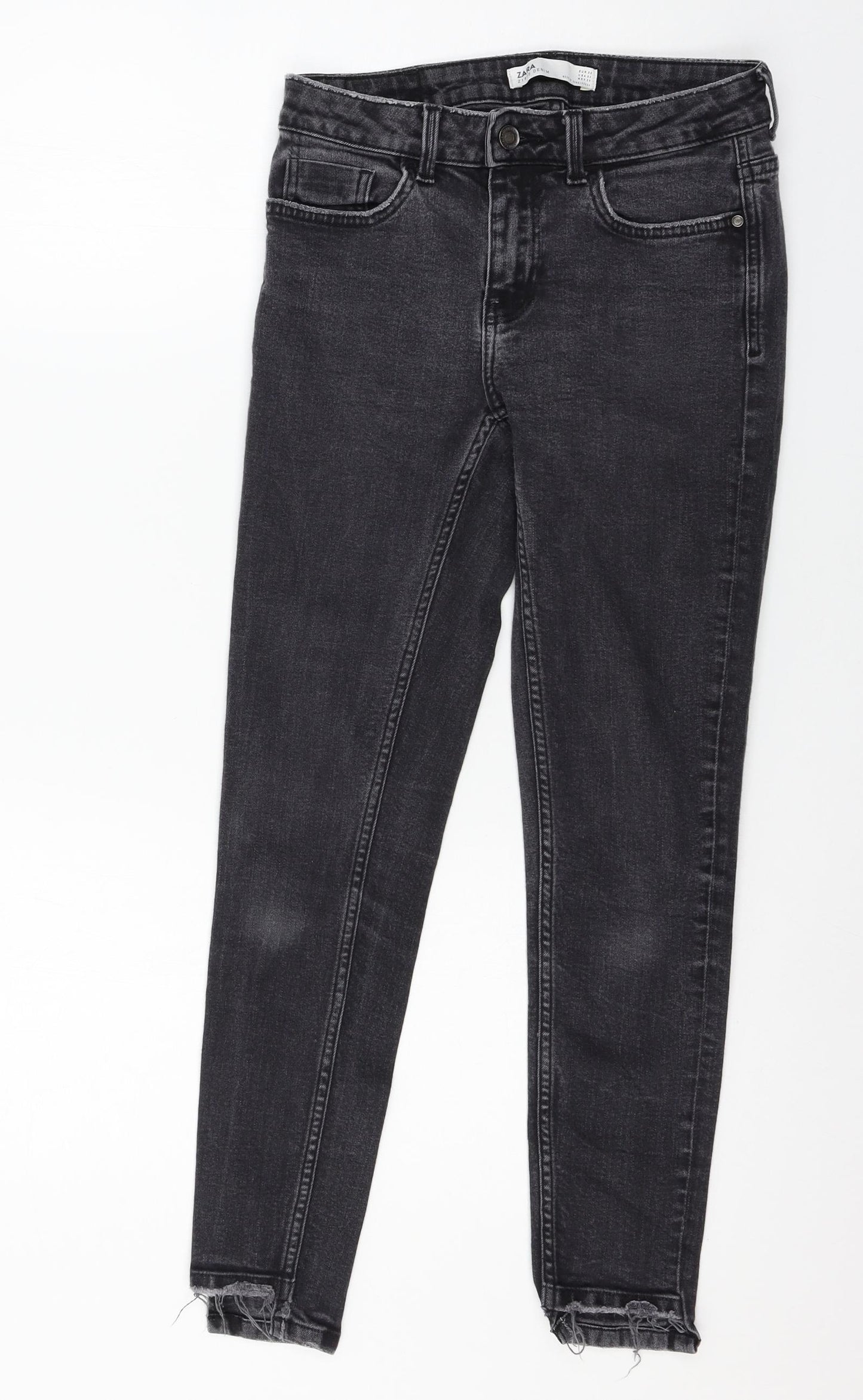 Zara Womens Grey  Denim Skinny Jeans Size 8 L26 in