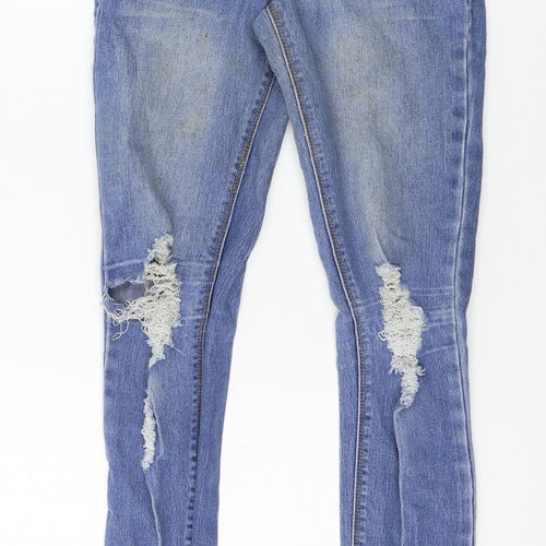 Boohoo Womens Blue  Denim Skinny Jeans Size 8 L28 in