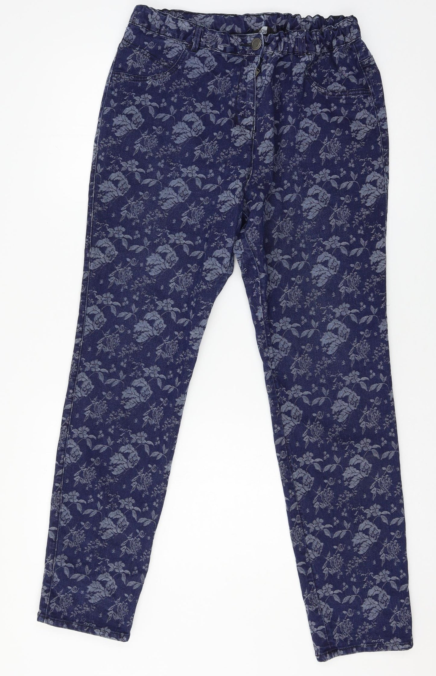 George Womens Blue Floral Denim Jegging Jeans Size 18 L29 in