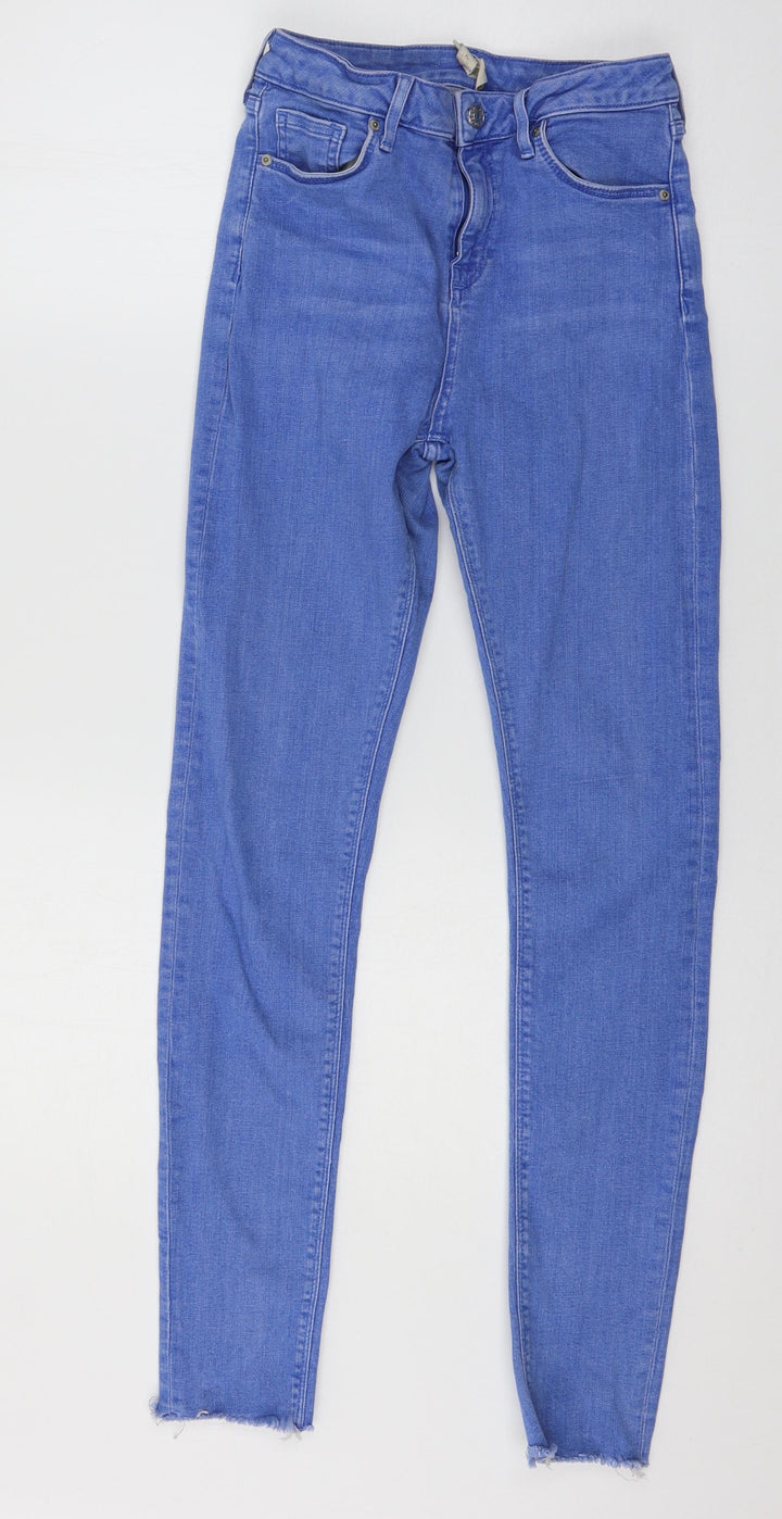 Topshop Womens Blue Denim Skinny Jeans Size 28 in L34 in