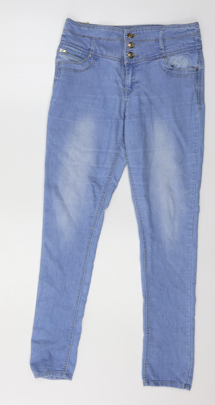 Denim & Co. Womens Blue Denim Skinny Jeans Size 12 L30 in