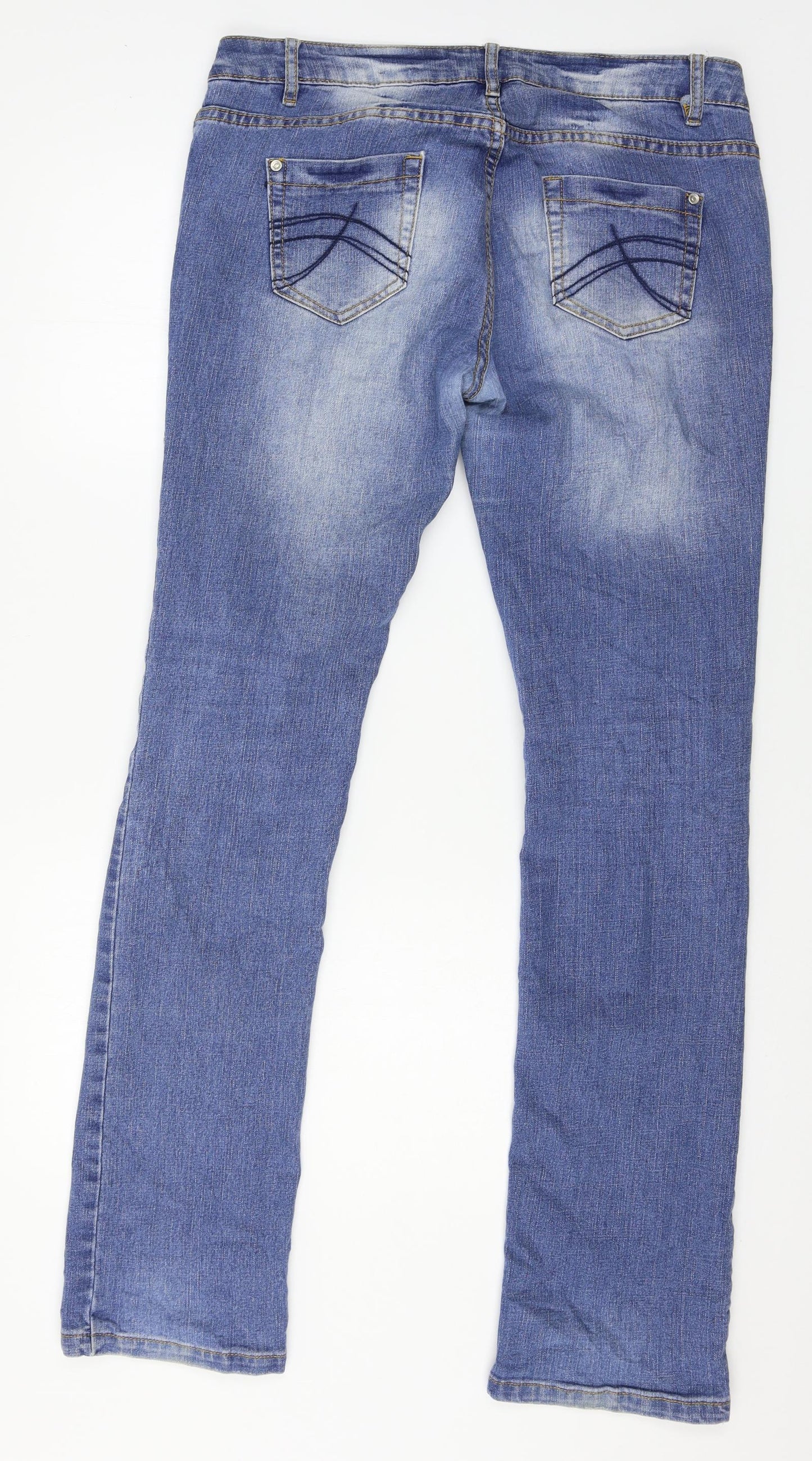 Hype Womens Blue  Denim Skinny Jeans Size 12 L33 in