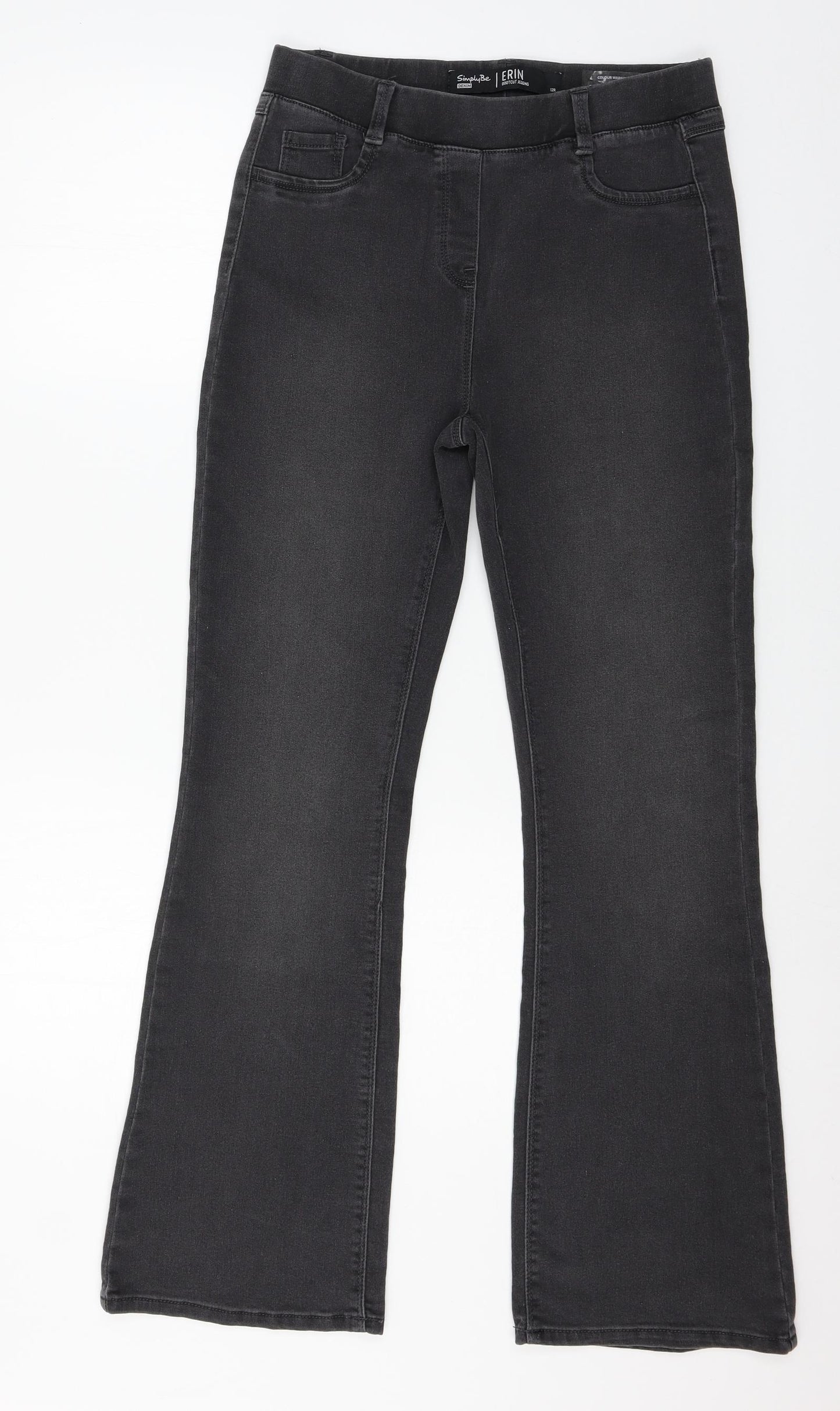 Simply Be Womens Grey  Denim Straight Jeans Size 12 L29 in
