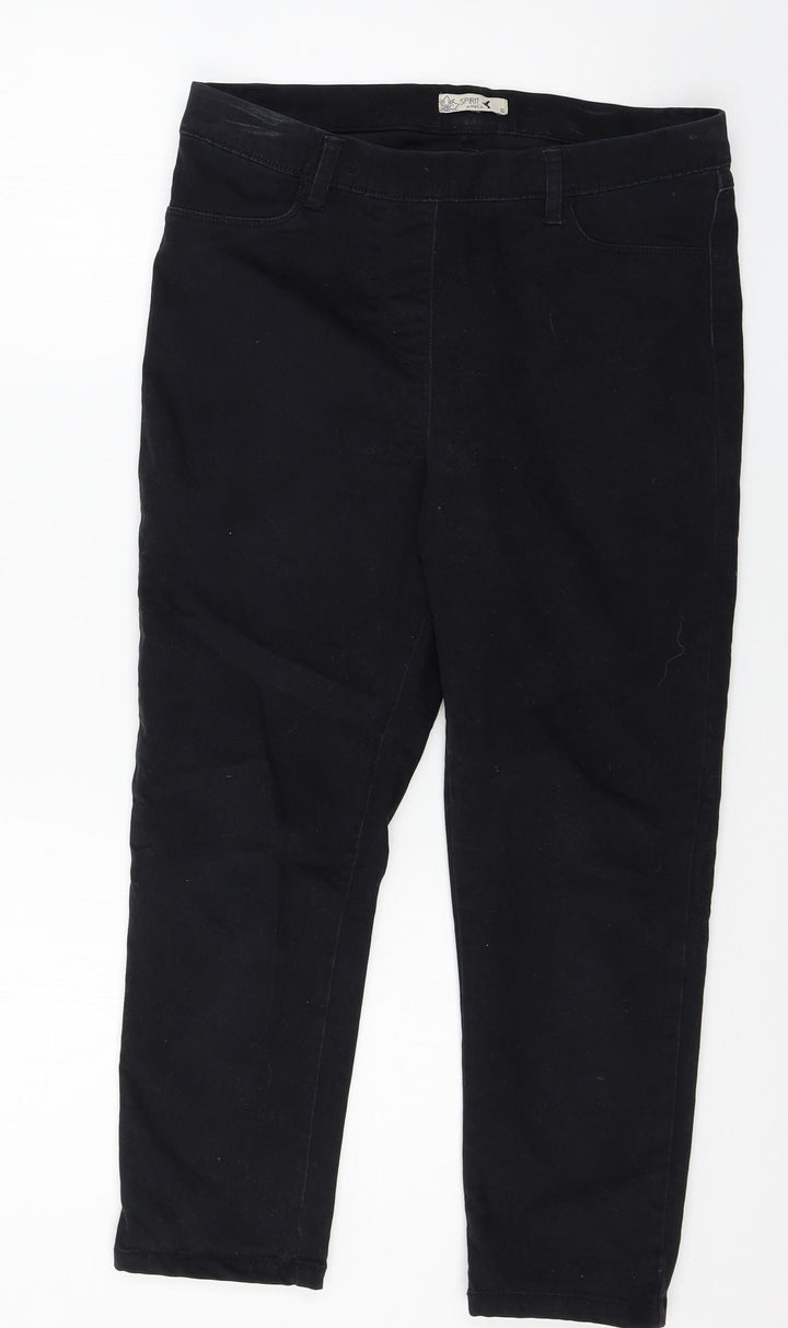 M&Co Womens Blue Velour Jegging Jeans Size 10 L22 in