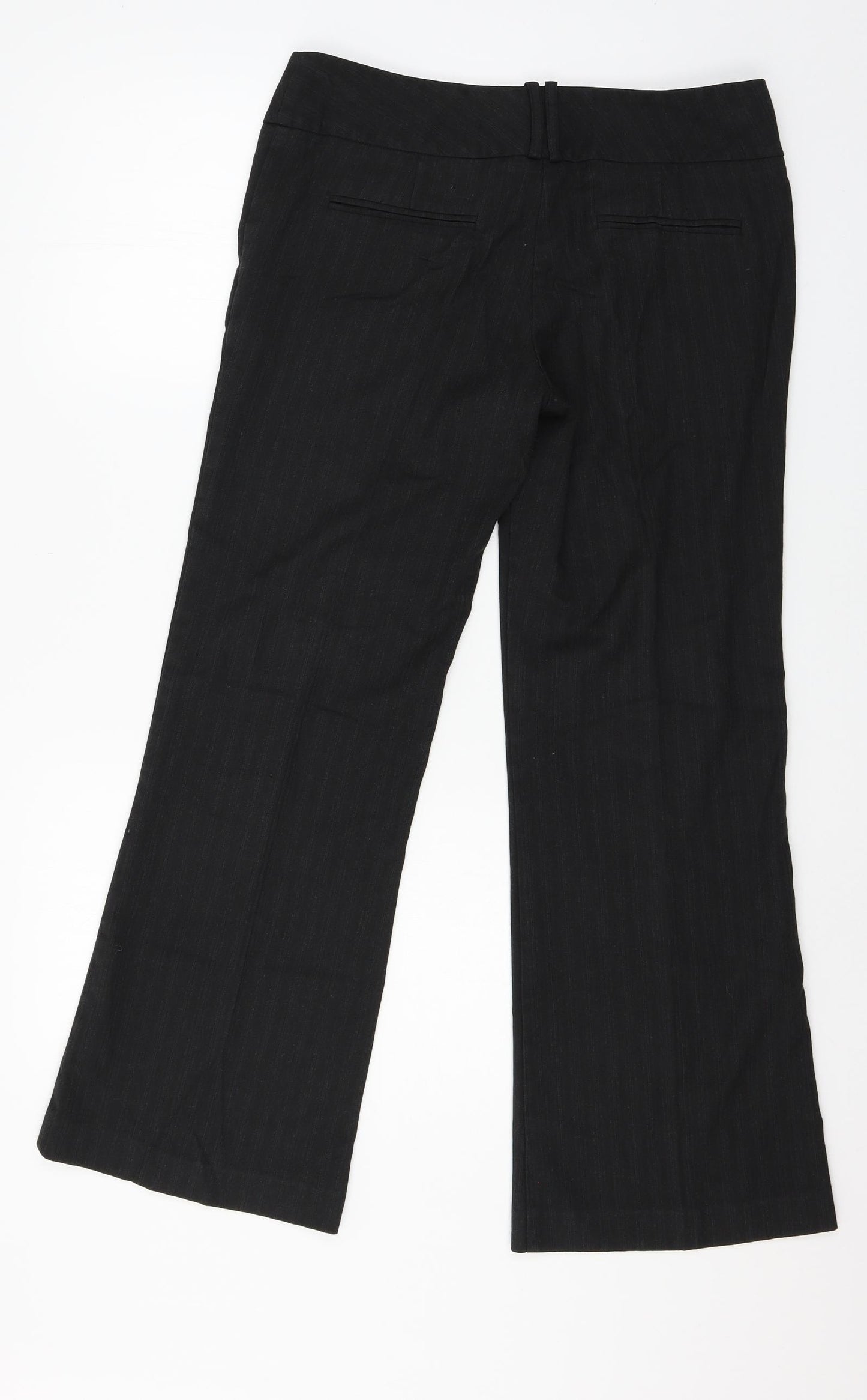 Warehouse Womens Black Striped  Trousers  Size 10 L28 in