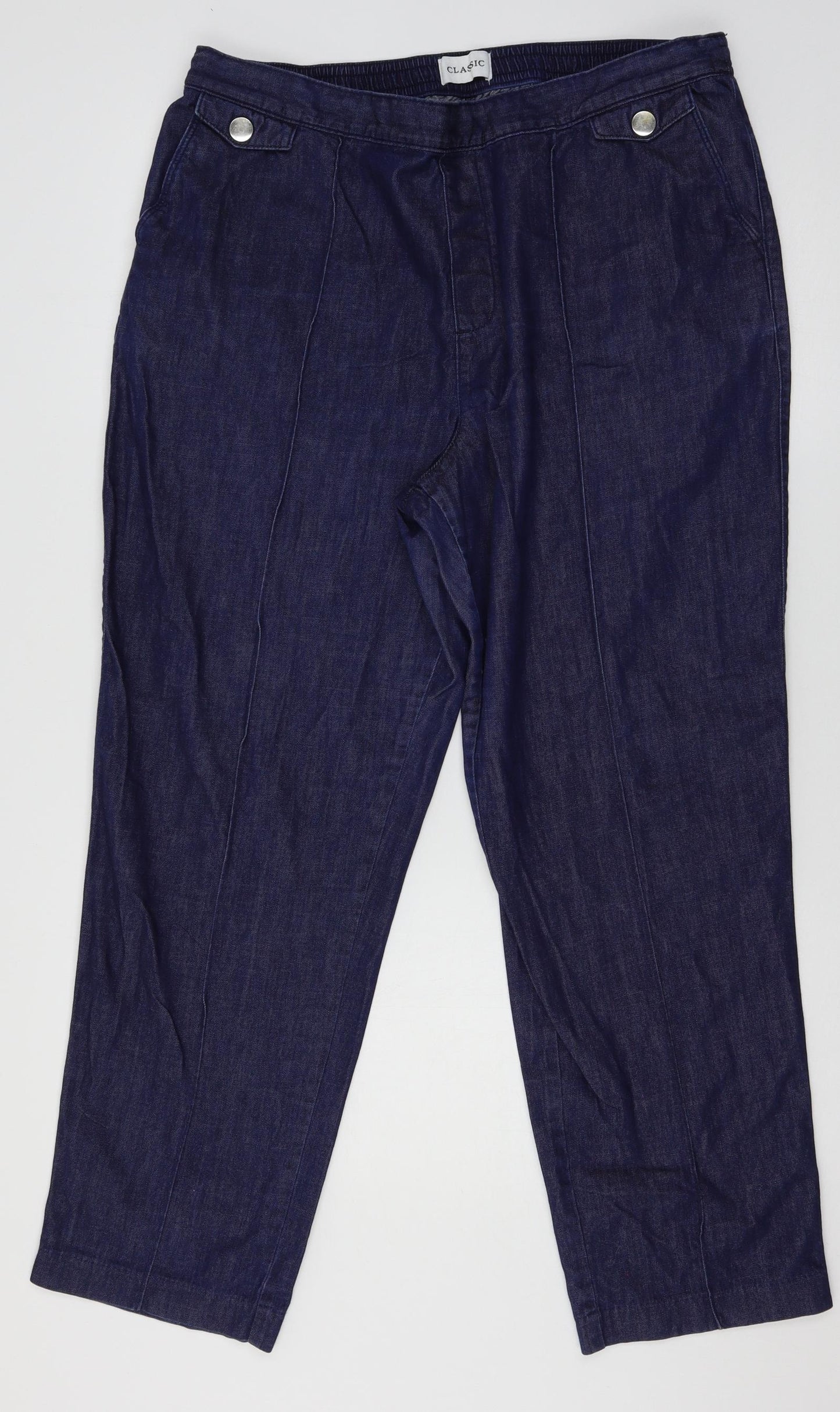 Marks and Spencer Womens Blue  Denim Straight Jeans Size 18 L27 in