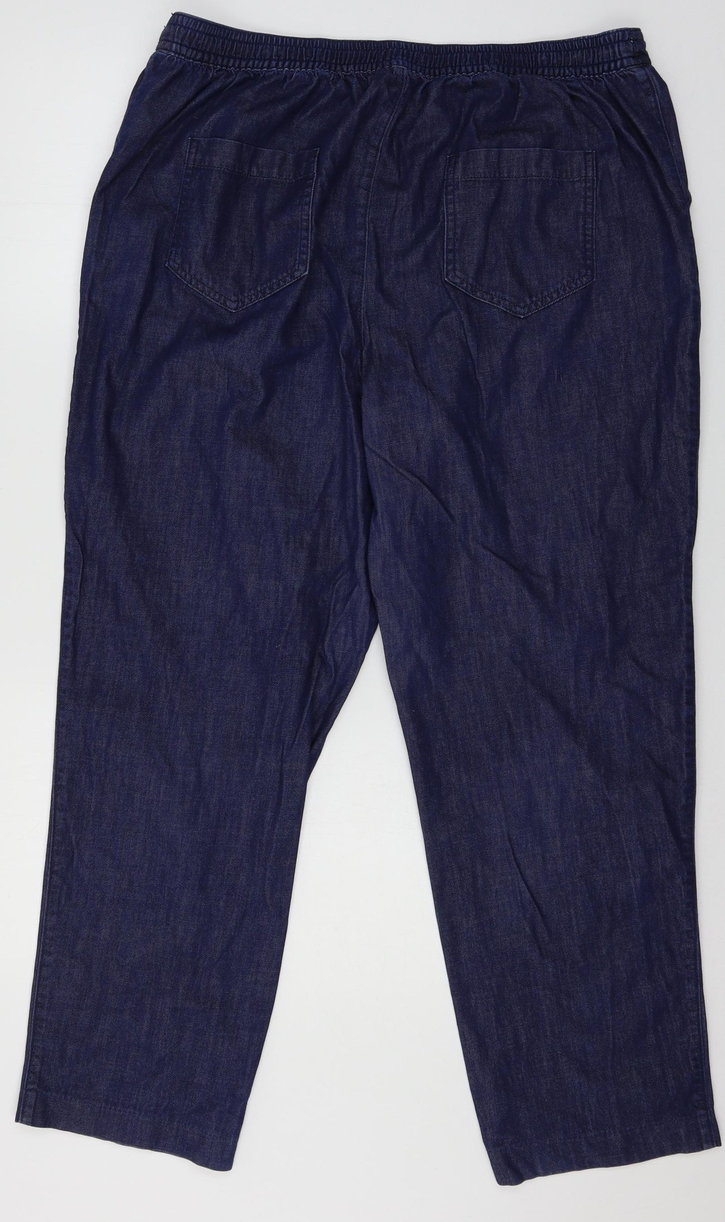 Marks and Spencer Womens Blue  Denim Straight Jeans Size 18 L27 in