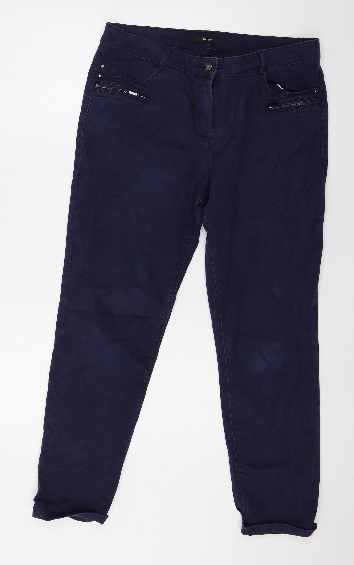 George Womens Blue  Denim Skinny Jeans Size 14 L26 in