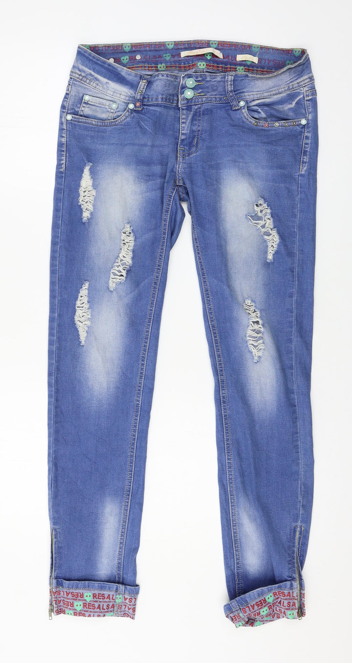 Resalsa Womens Blue Denim Skinny Jeans Size 32 in L29 in