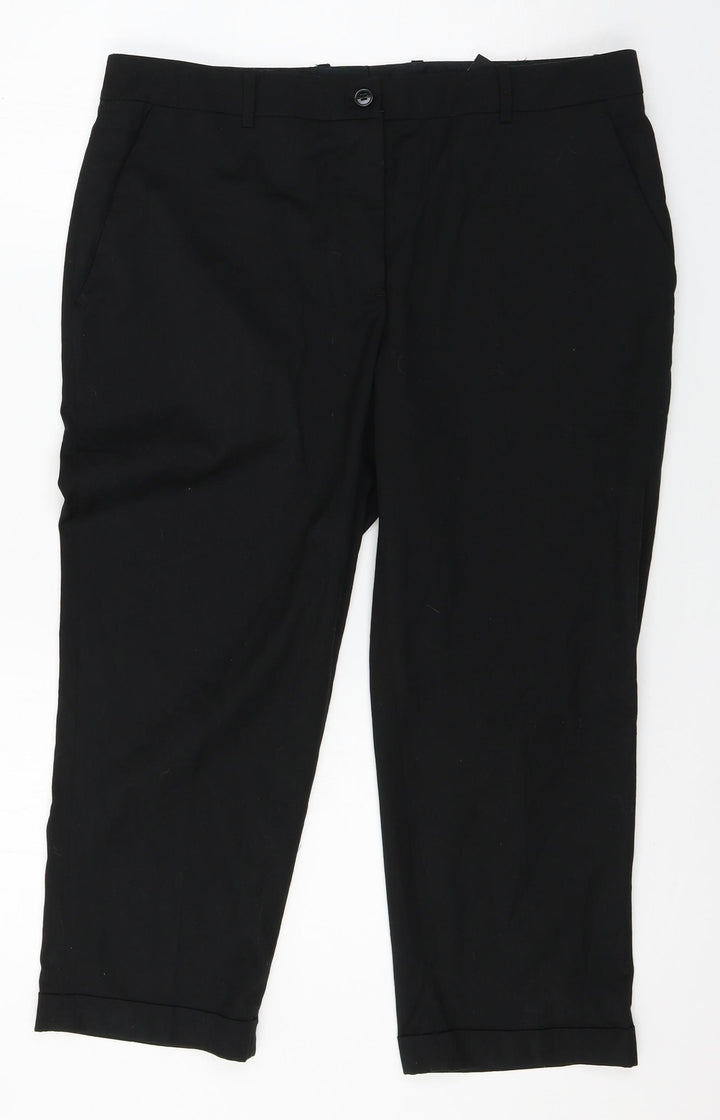 H&M Womens Black   Trousers  Size 14 L22 in