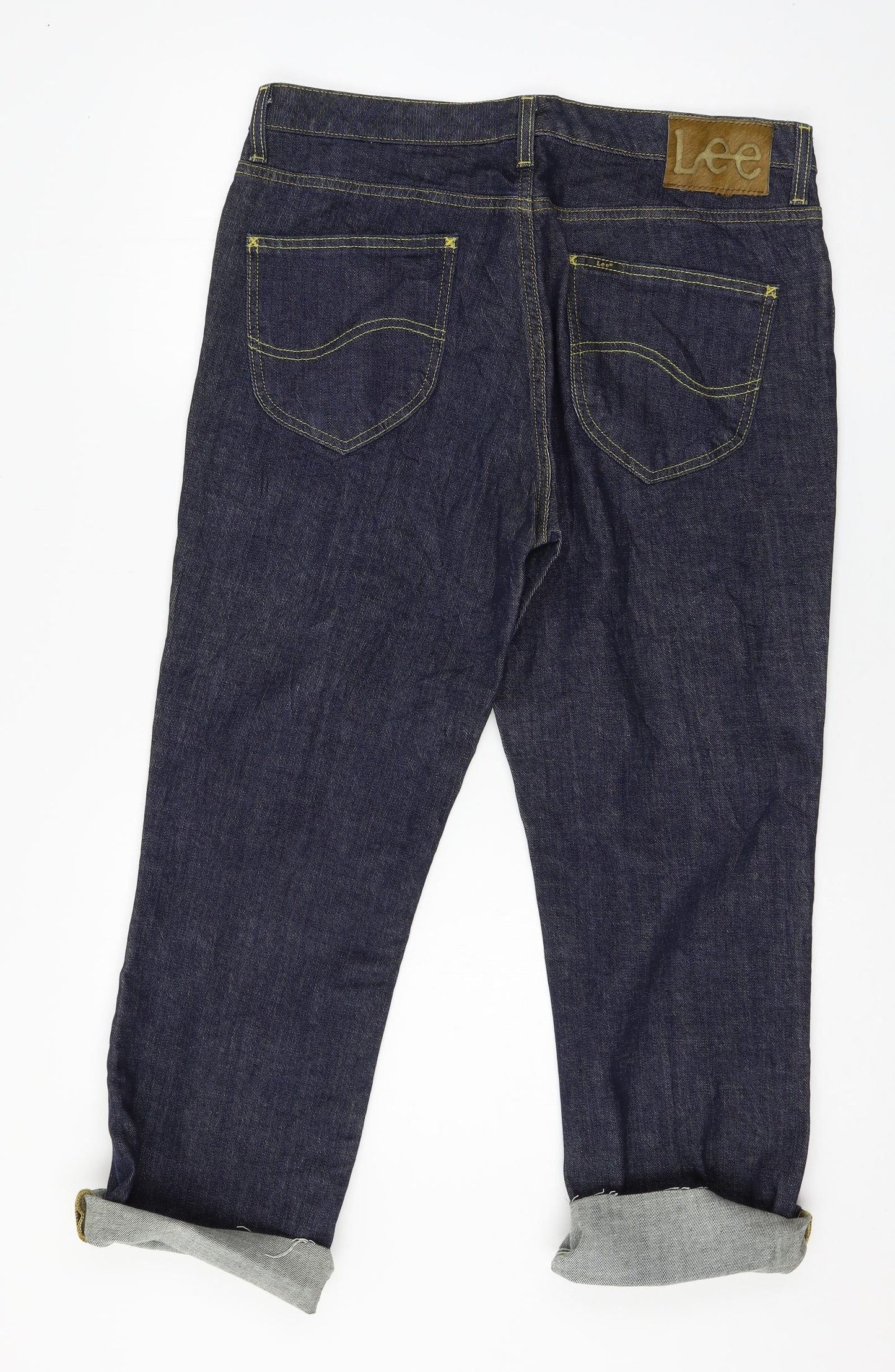 Lee Womens Blue  Denim Cropped Jeans Size 34 in L21 in