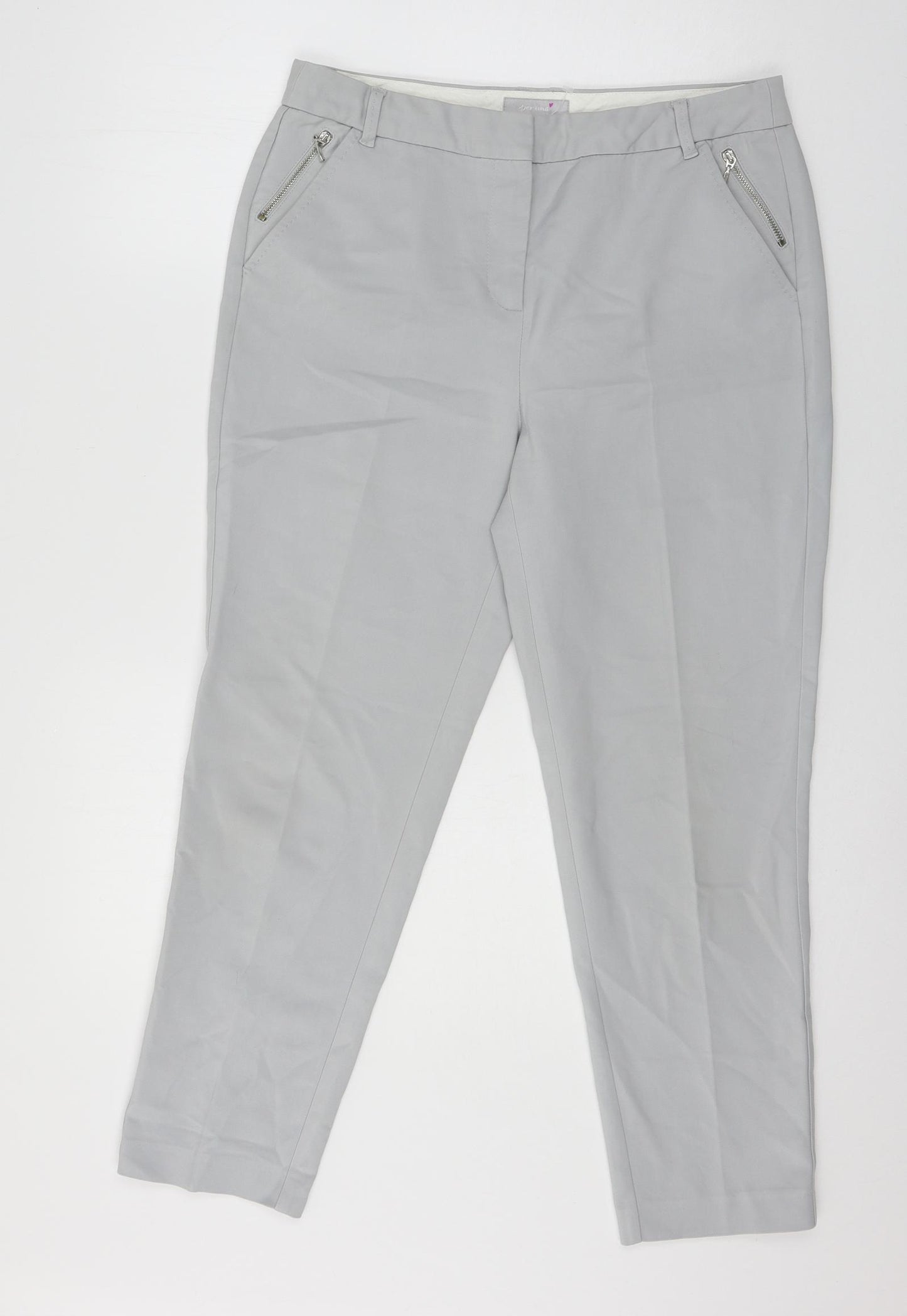 Per Una Womens Grey   Trousers  Size 12 L25 in