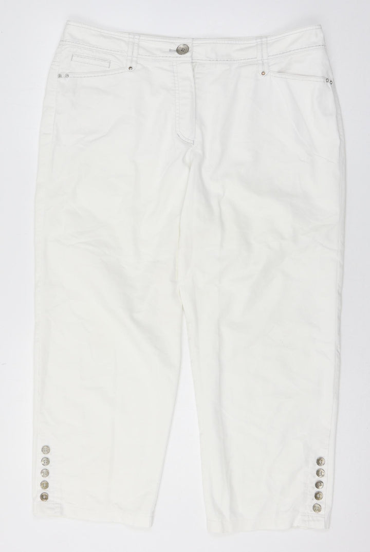 Gerry Weber Womens White Cropped Trousers Size 36 in L24 in