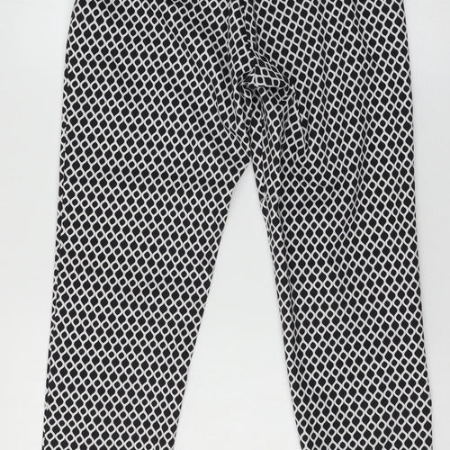 H&M Womens Black Geometric  Trousers  Size 10 L27 in