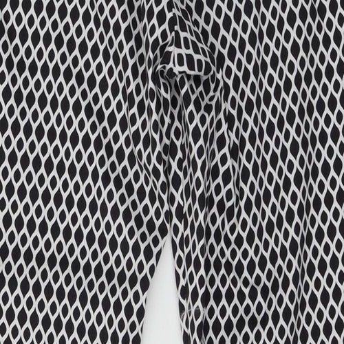 H&M Womens Black Geometric  Trousers  Size 10 L27 in
