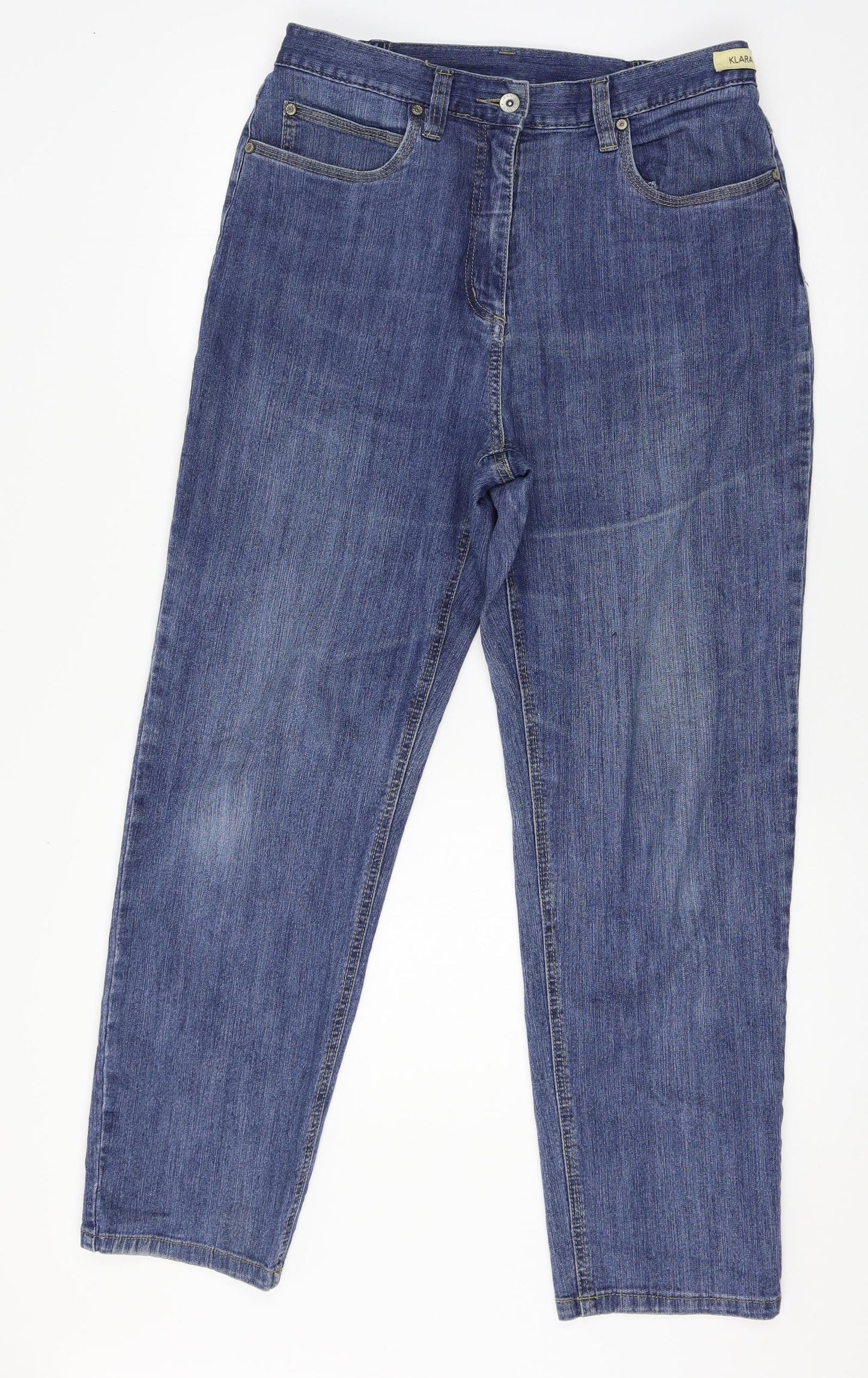 Klara Womens Blue  Denim Mom Jeans Size 14 L29 in