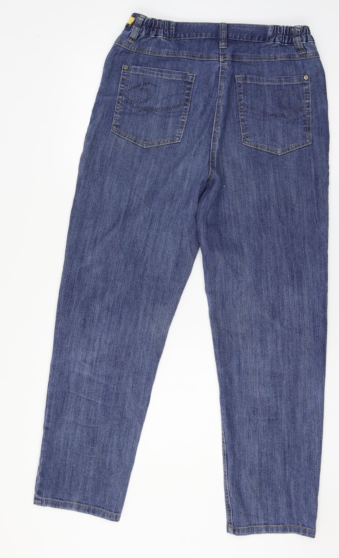 Klara Womens Blue  Denim Mom Jeans Size 14 L29 in