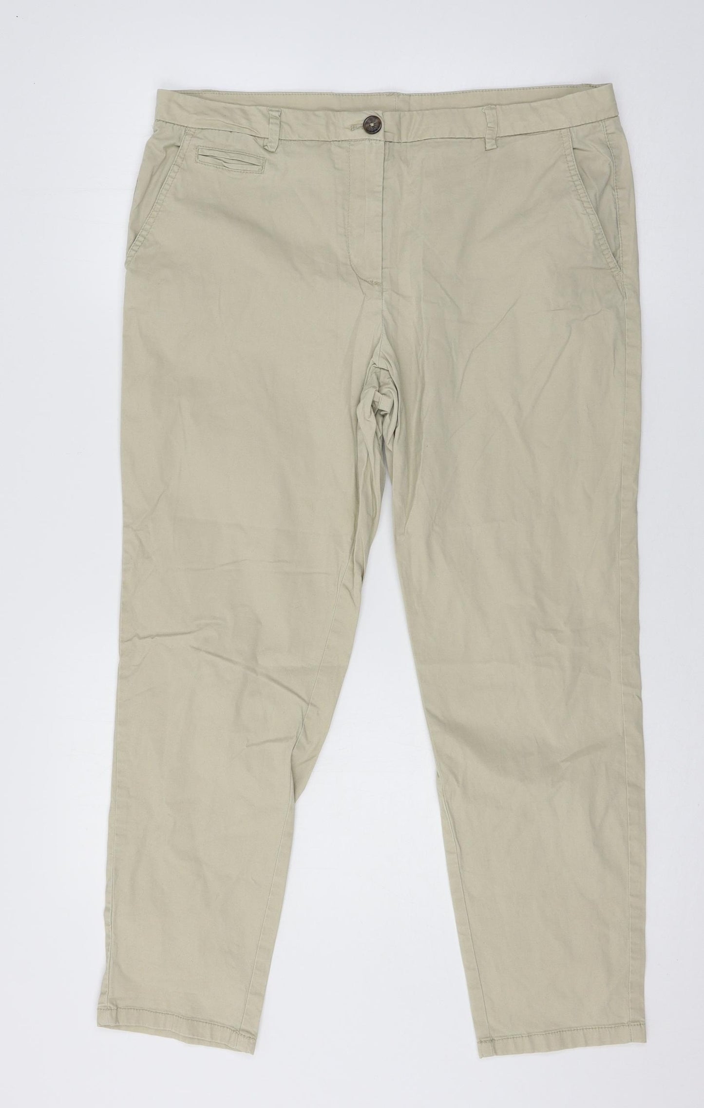 Nutmeg Womens Beige   Trousers  Size 14 L26 in