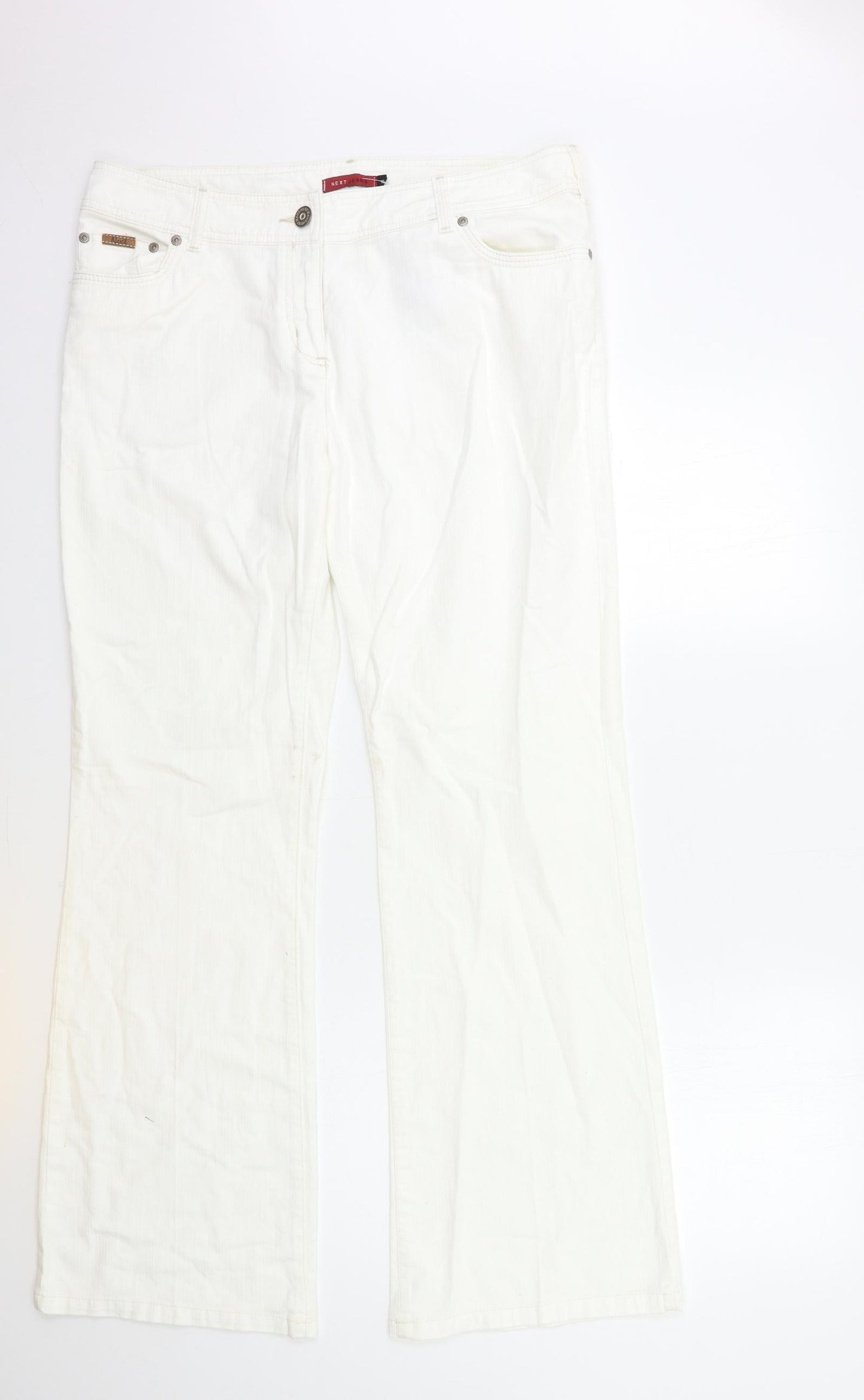 NEXT Womens White  Denim Flared Jeans Size 18 L32 in