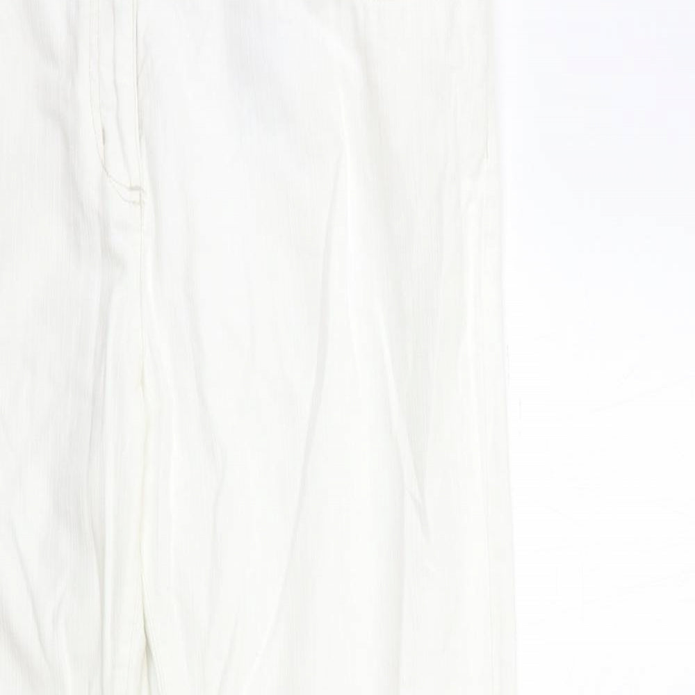 NEXT Womens White  Denim Flared Jeans Size 18 L32 in