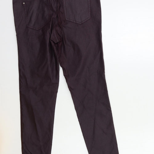 F&F Womens Red   Trousers  Size 30 in L30 in - Wet look