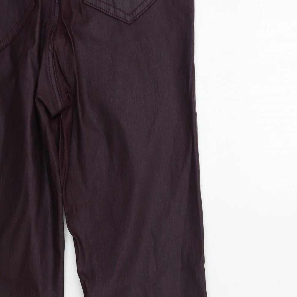 F&F Womens Red   Trousers  Size 30 in L30 in - Wet look