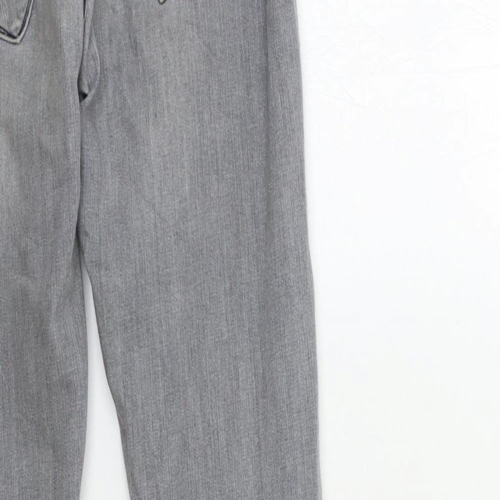 River Island Womens Grey  Denim Skinny Jeans Size 8 L27 in - pearl ankle detail