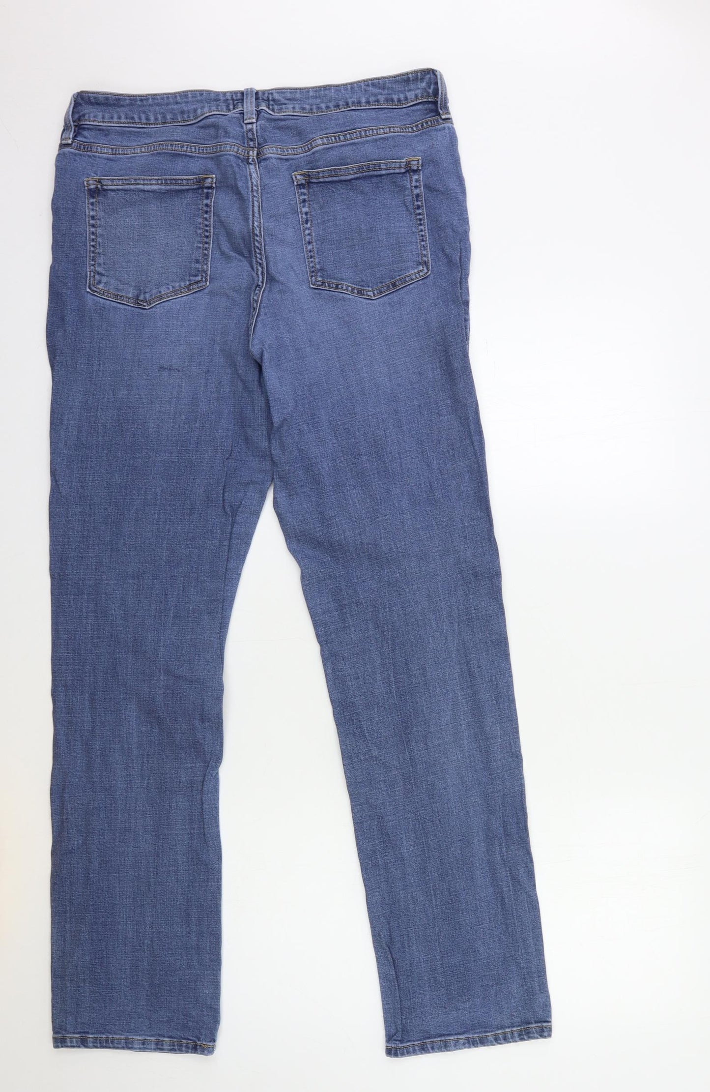 F&F Womens Blue  Denim Straight Jeans Size 14 L32 in