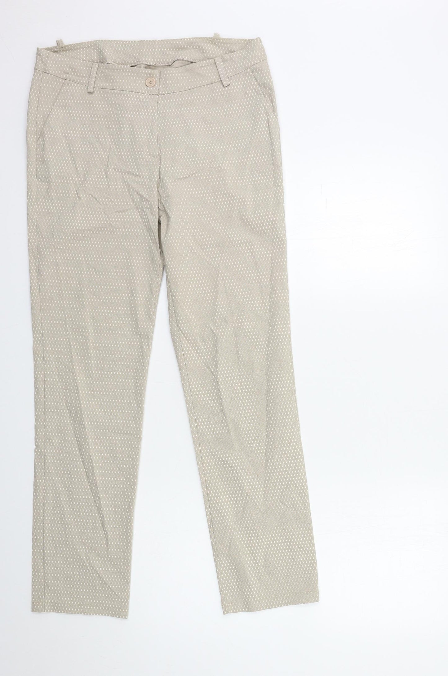 Preworn Womens Beige Geometric  Trousers  Size 30 in L29 in