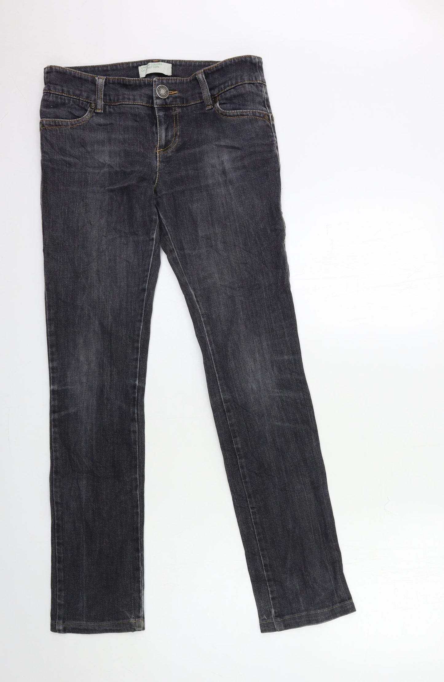 United Colors of Benetton Womens Grey  Denim Straight Jeans Size 30 in L30 in