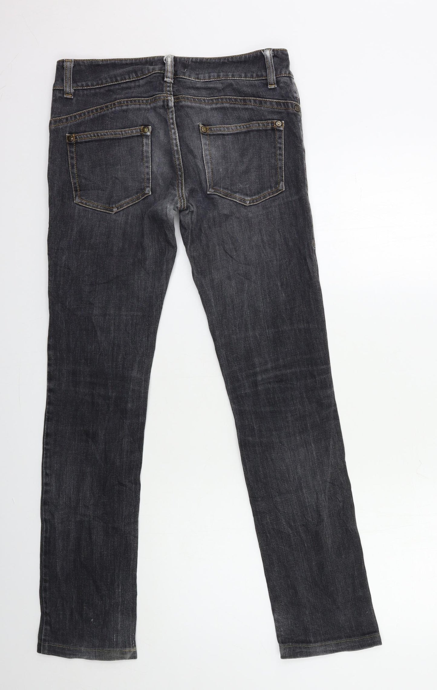 United Colors of Benetton Womens Grey  Denim Straight Jeans Size 30 in L30 in