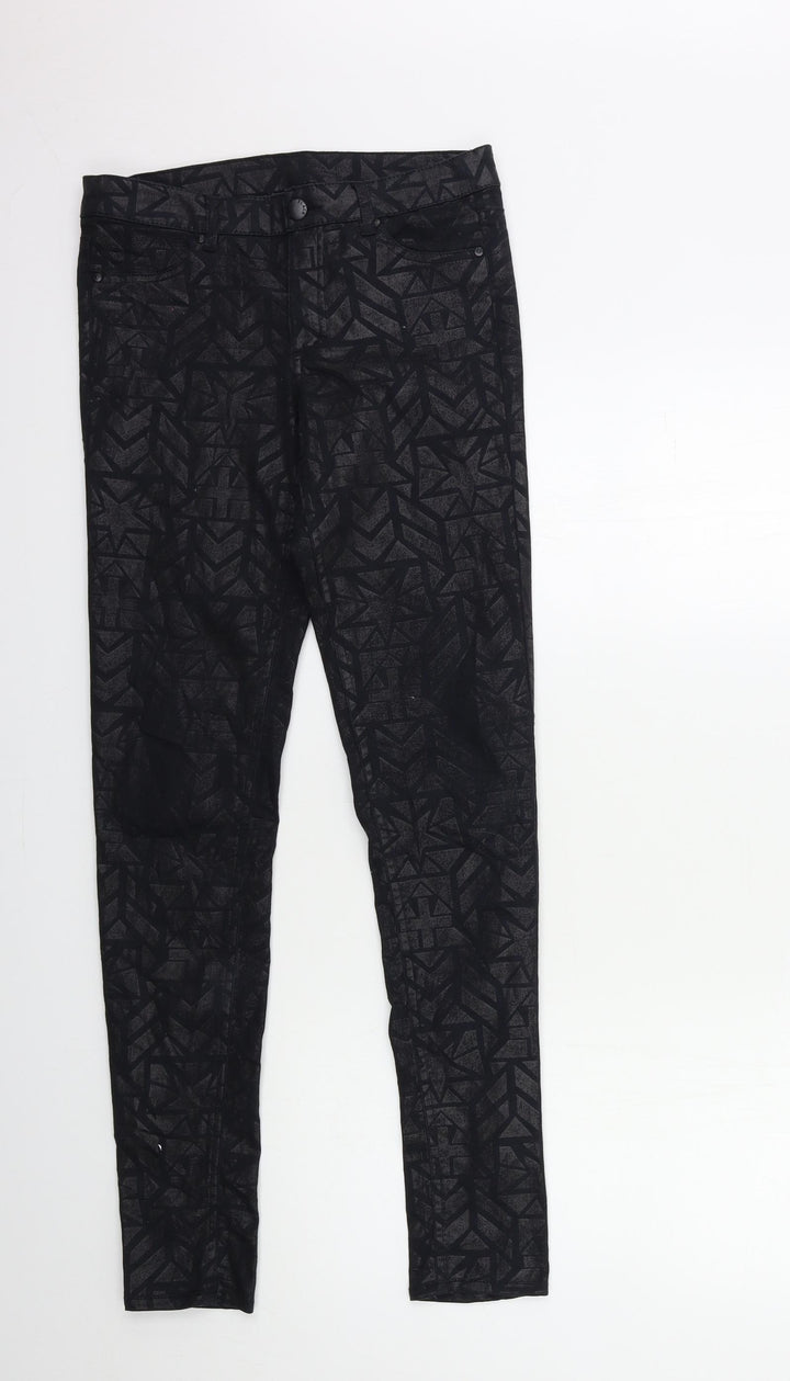 H&M Womens Black Denim Skinny Jeans Size 8 L31 in