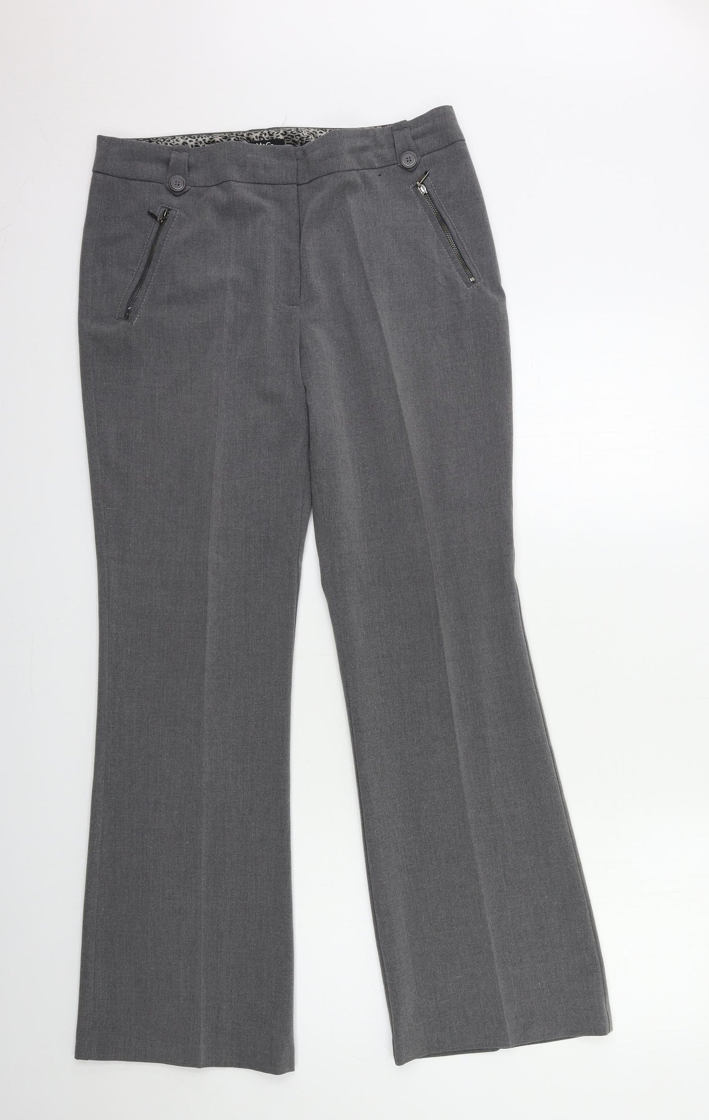 M&Co Womens Grey   Trousers  Size 12 L30 in