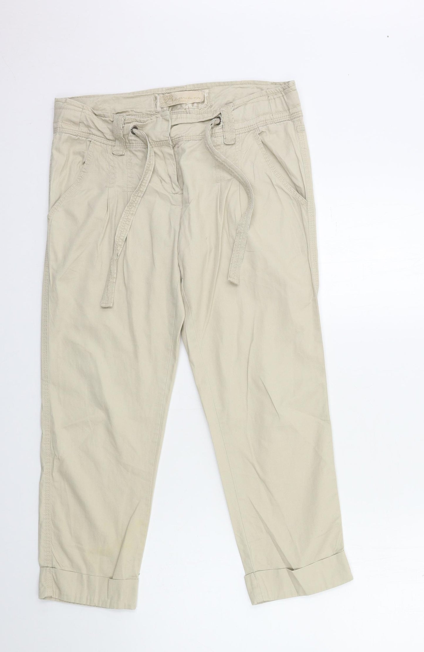 NEXT Womens Beige   Cargo Trousers Size 10 L26 in