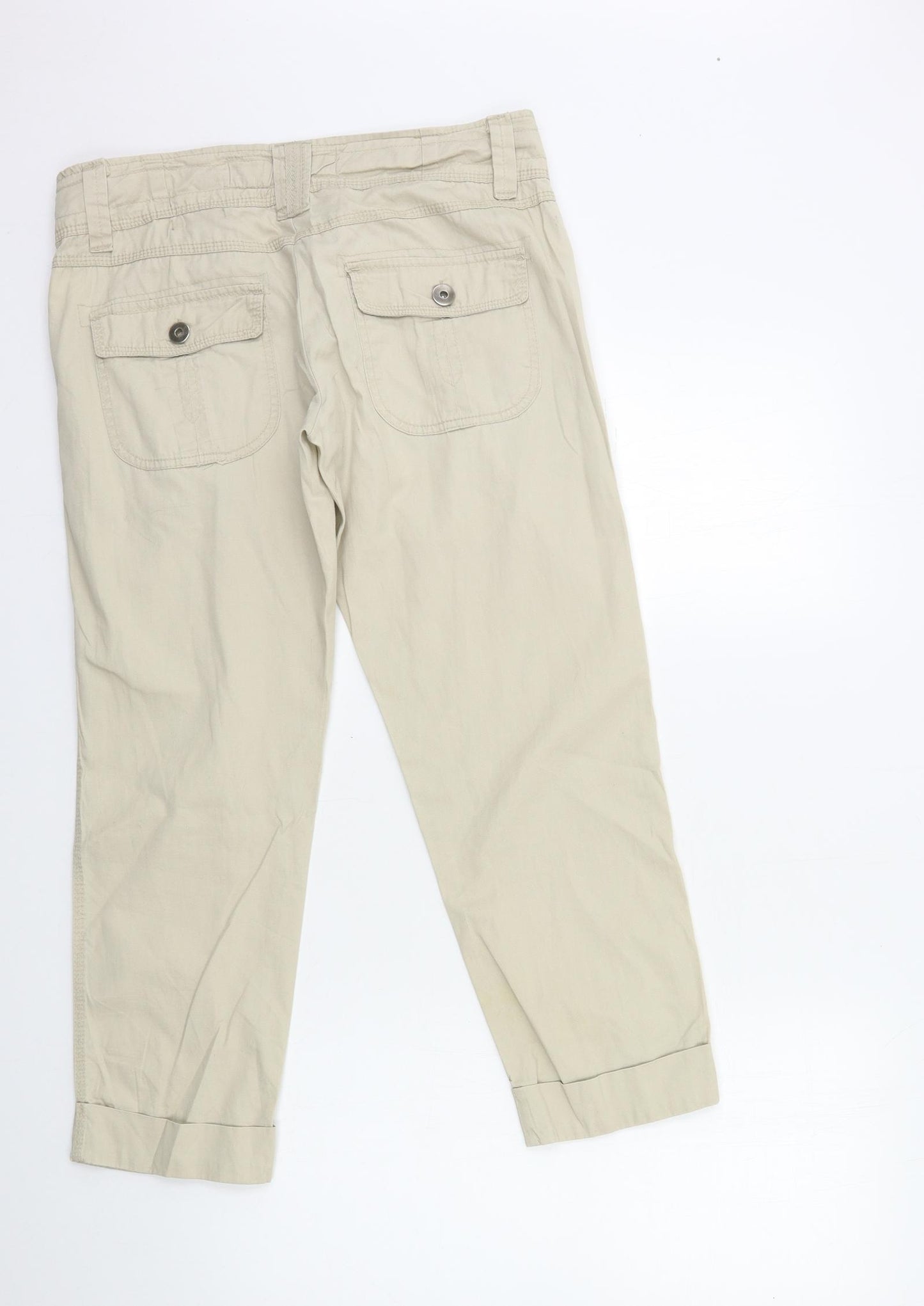 NEXT Womens Beige   Cargo Trousers Size 10 L26 in