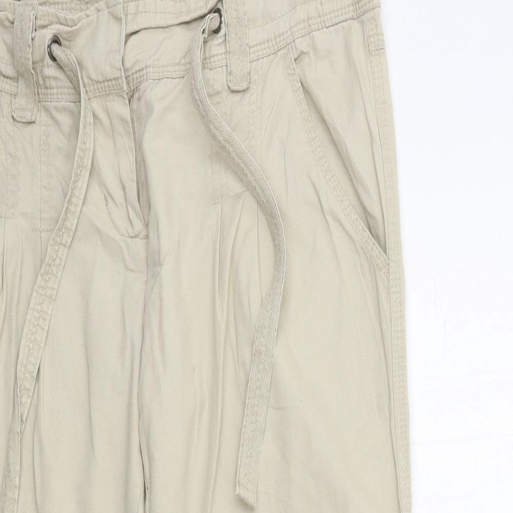 NEXT Womens Beige   Cargo Trousers Size 10 L26 in