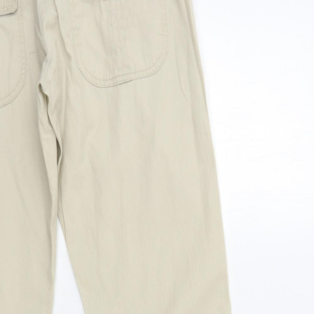 NEXT Womens Beige   Cargo Trousers Size 10 L26 in