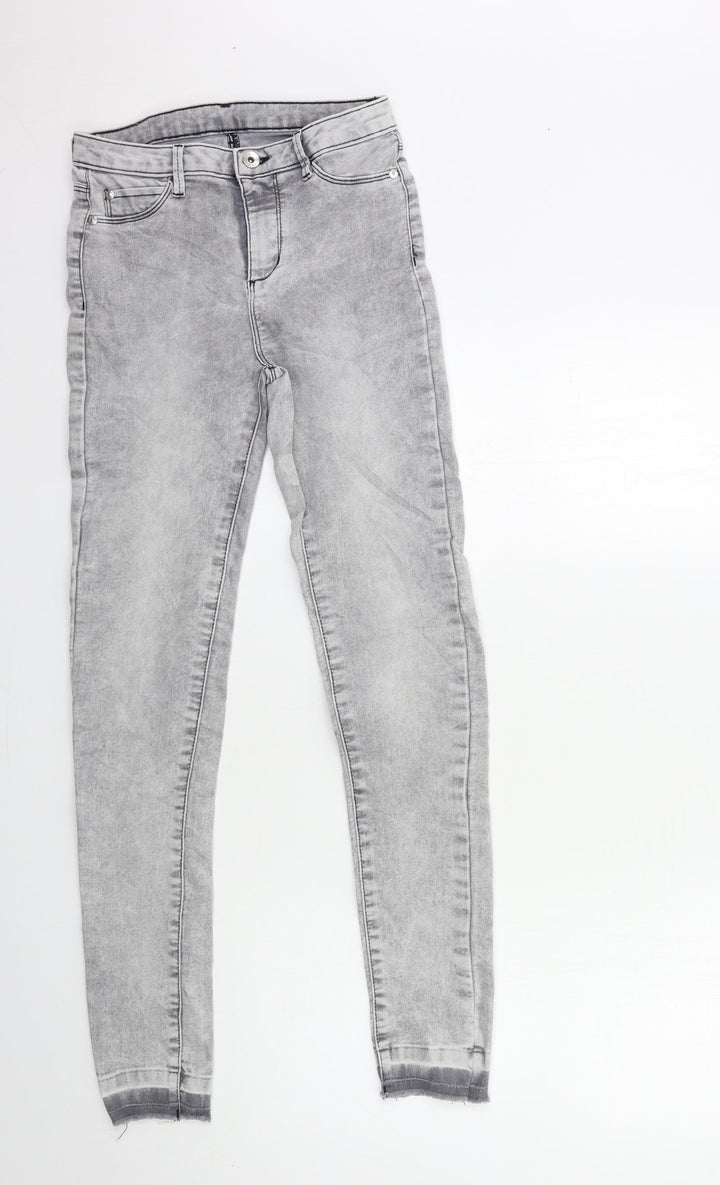 Preworn Womens Grey  Denim Skinny Jeans Size 26 in L29 in