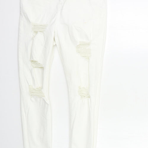 Topshop Womens White  Denim Skinny Jeans Size 30 in L30 in