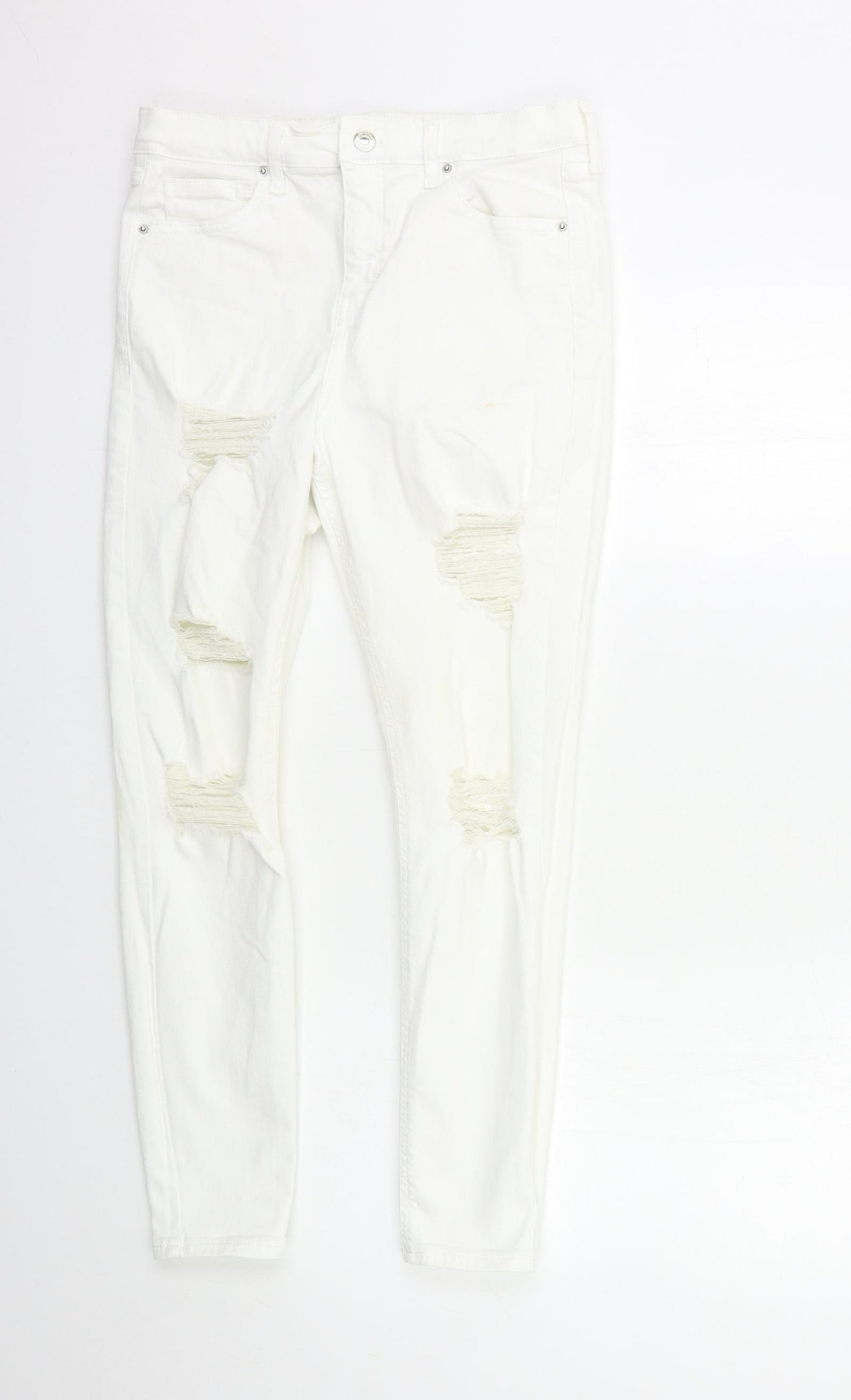 Topshop Womens White  Denim Skinny Jeans Size 30 in L30 in