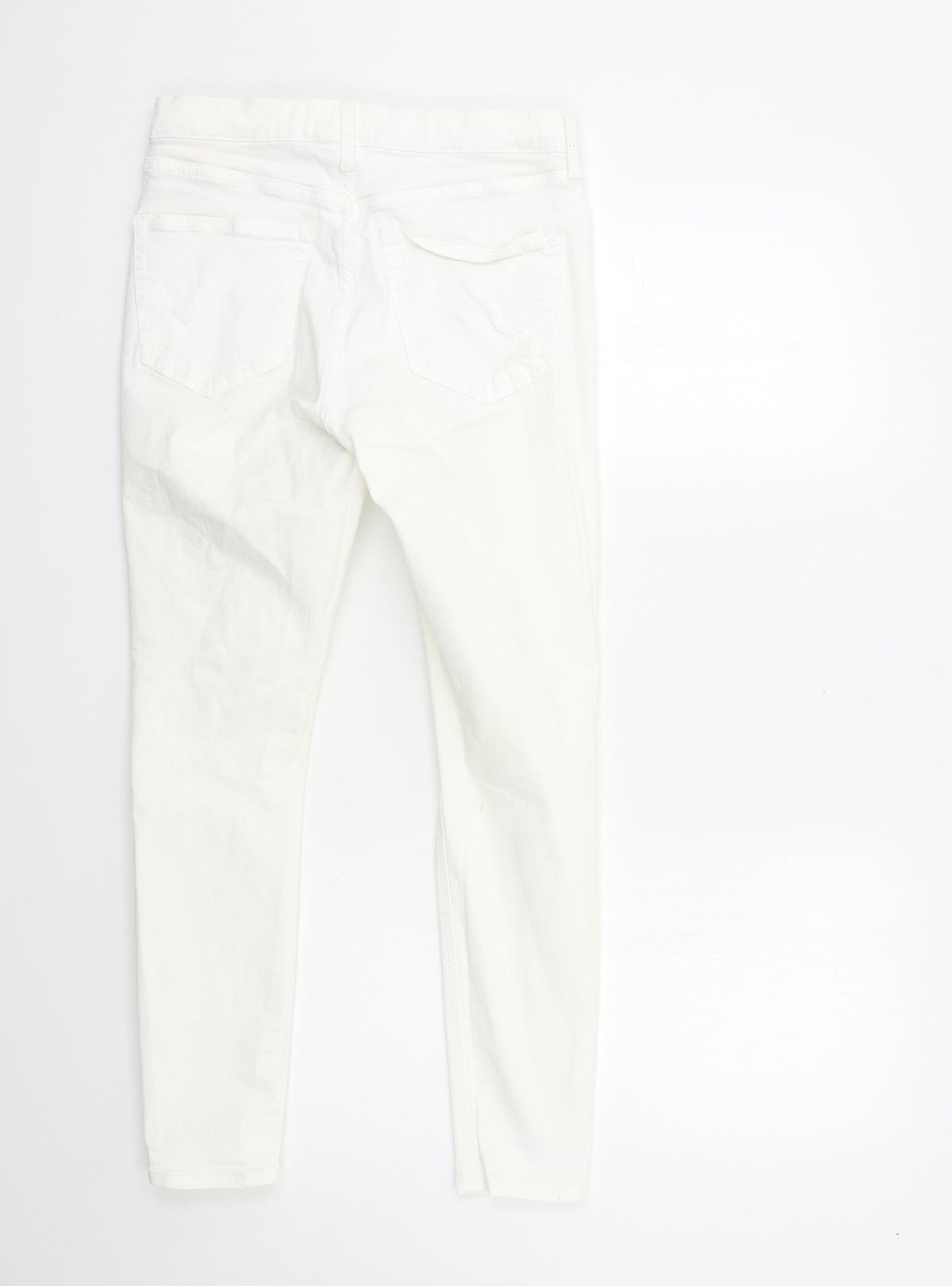 Topshop Womens White  Denim Skinny Jeans Size 30 in L30 in