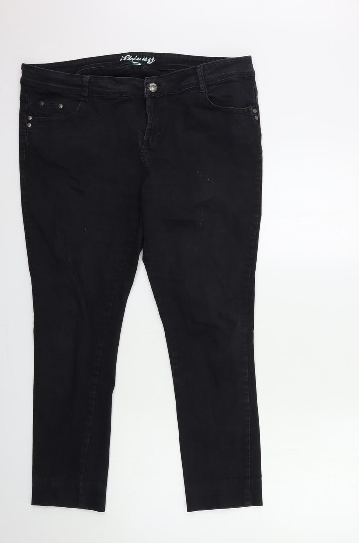 Preworn Womens Black Denim Skinny Jeans Size 38 in L28 in