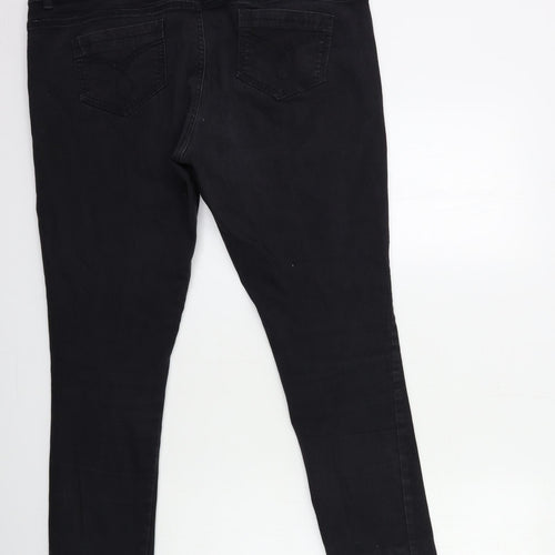 Preworn Womens Black  Denim Skinny Jeans Size 38 in L28 in