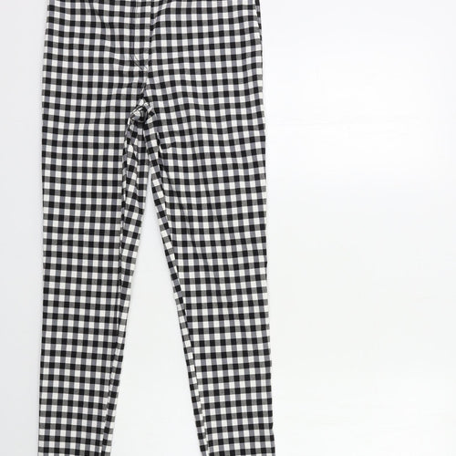 Select Womens Black Check  Trousers  Size 10 L28 in